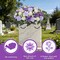 Artificial Cemetery Flowers Headstone Flower Saddle - Realistic Purple Roses & Chrysanthemum Memorial Arrangement - UV Resistant Weatherproof Grave Decorations for Outdoor Tombstone